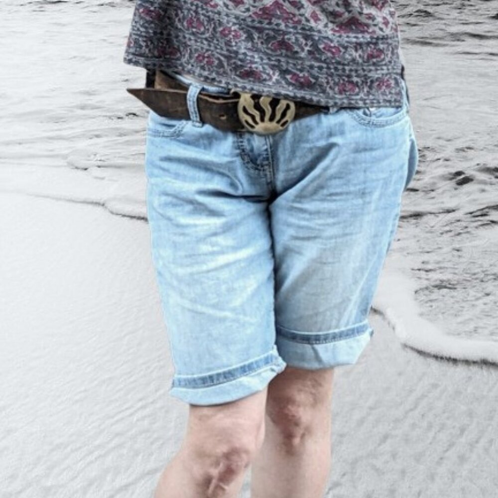 US Polo Assn Vintage 90s Unisex Denim Shorts 5/6 - 32 (roomy) Faded Distressed